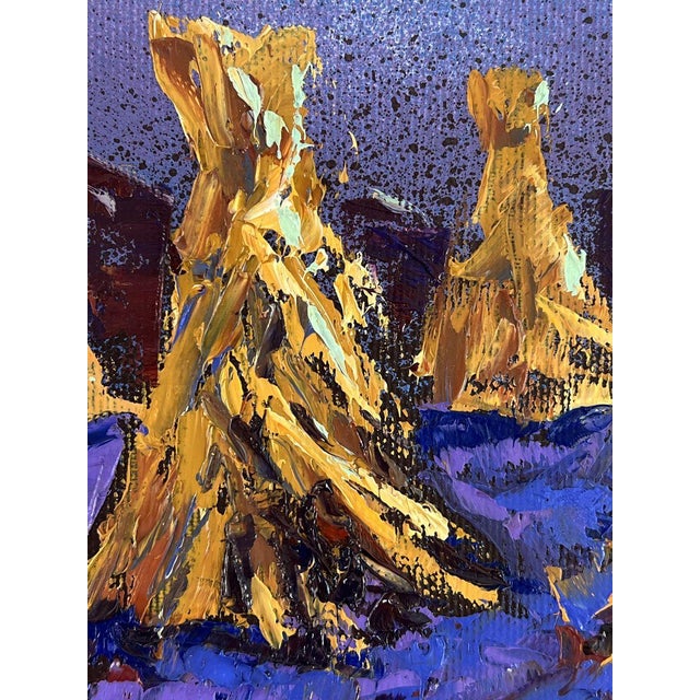 2020s Oil Painting Evening Over a Field of Harvested Hay Oleksiy Ivanyuk For Sale - Image 5 of 11
