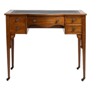 19th Century Edwardian Desk With Leather Top For Sale