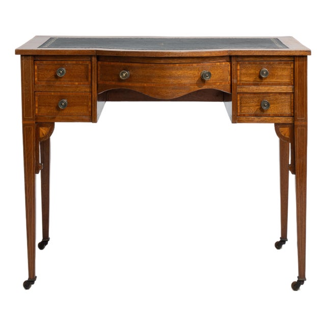 19th Century Edwardian Desk With Leather Top For Sale
