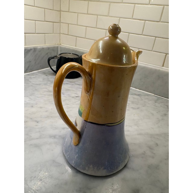 Art Deco Vintage Japanese Lusterware Chocolate Pot For Sale - Image 3 of 8