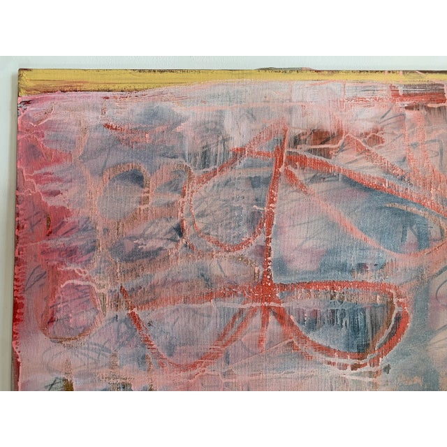 Street Art 1980s Abstract Mixed-Media Graffiti Painting on Canvas For Sale - Image 3 of 10
