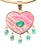 Large Rhodochrosite Heart Pendant With Emeralds & 14k Gold For Sale - Image 12 of 14