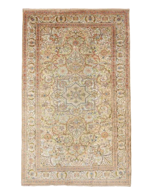 1960s Vintage Silk Turkish Kaisari Rug- 4′9″ × 7′7″