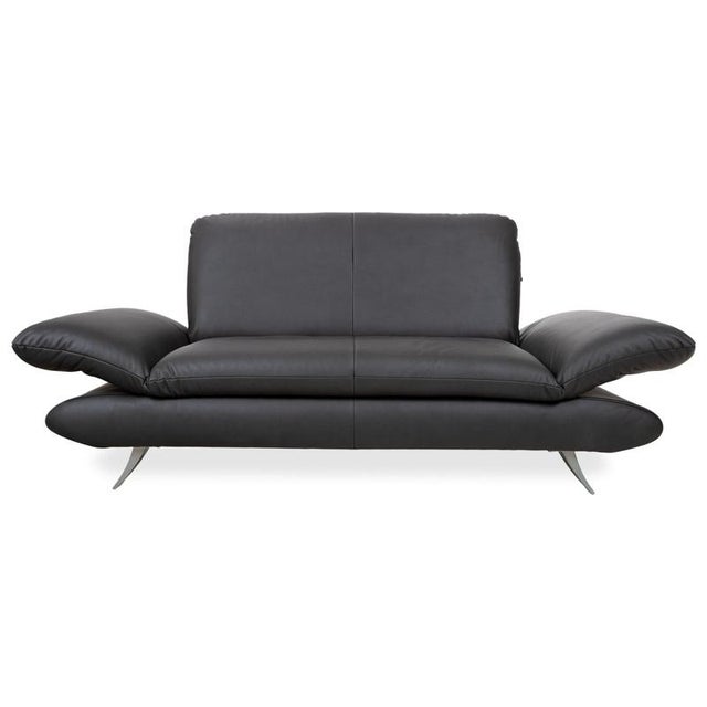 Gavin 117 Leather Two-Seater Rossini Sofa in Black Anthracite with Manual Function from Koinor For Sale - Image 13 of 13