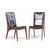 Vladimir Kagan for Dreyfuss VK 101 Mid Century Walnut Sling Chairs - Pair Each chair measures: 19 wide x 25 deep x 36.75...