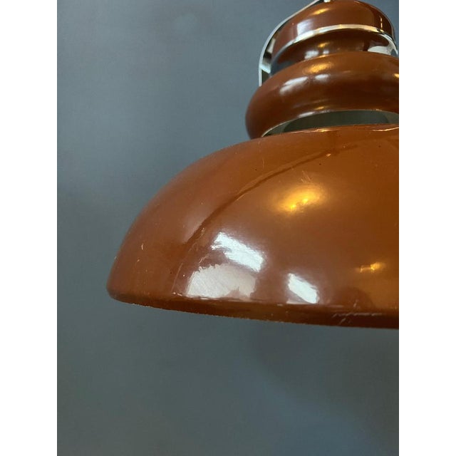 Brown Vintage Space Age Pendant Lamp by Anvia, 1970s For Sale - Image 8 of 11