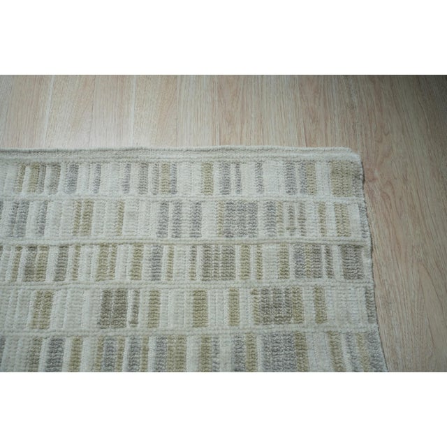 9x12 Freya Timeless Ivory Geometric Modern Hand Knotted Wool Carpet Rug For Sale In New York - Image 6 of 10