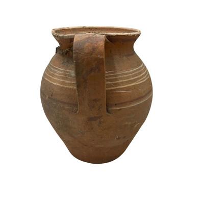This antique one-handle terra cotta vessel from Hungary is a wonderful addition to any Farmhouse decor. The rustic pottery...