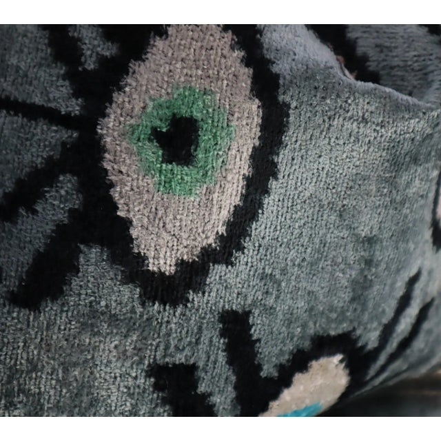Contemporary Handmade Velvet Evil Eye Good Luck Throw Pillow & Down Feather Insert For Sale - Image 12 of 12