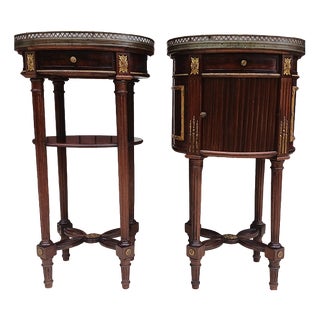 Louis XVI Style Bedside Tables from Jeanselme Company, 1900, Set of 2 For Sale