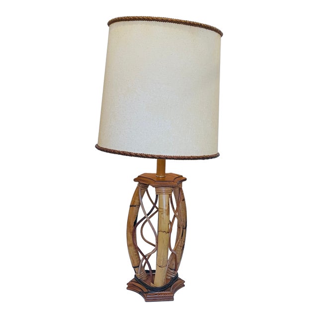 Reduced-Mid 20 Th Century Coastal Bamboo Safari Lamp For Sale