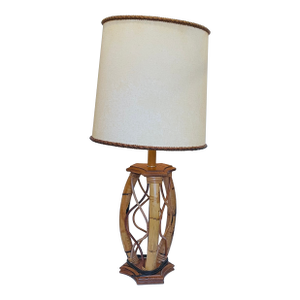 Reduced-Mid 20 Th Century Coastal Bamboo Safari Lamp