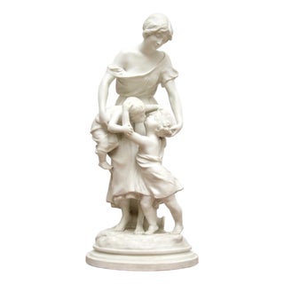 Luca Madrassi, French Figurative Sculpture, 1890, Bisque Porcelain For Sale