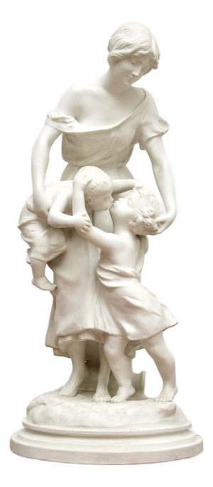 Luca Madrassi, French Figurative Sculpture, 1890, Bisque Porcelain