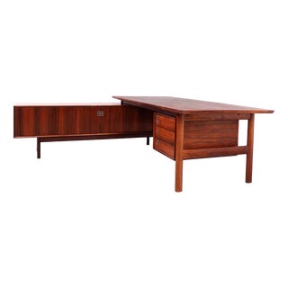 Executive Desk with Sideboard by Arne Vodder for Sibast, 1960s, Set of 2 For Sale