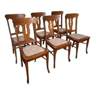 Early 1900s Depression Era Dining Chairs - Set of 6 For Sale