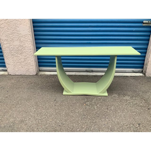 Mid-Century Modern Mid Century Modern Mint Green Custom Console For Sale - Image 3 of 5