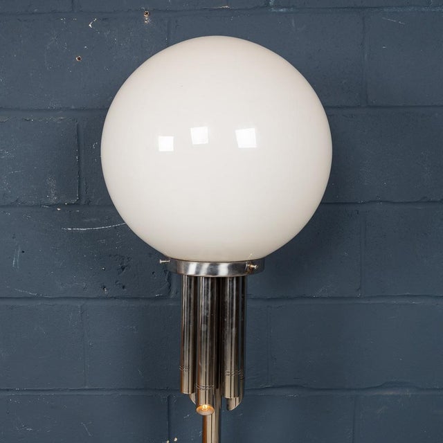 20th Century Chrome Floor Lamp with Hand Blown Venetian Glass Shade, Murano Italy, 1960s For Sale - Image 6 of 13