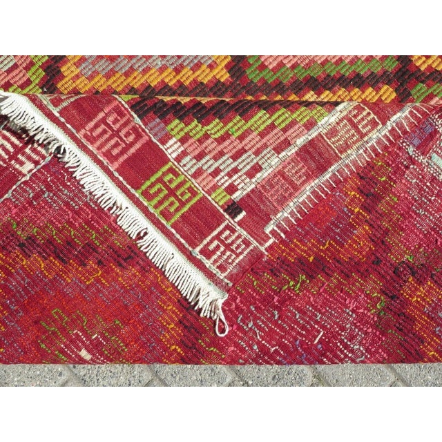 1960s Vintage Turkish Handmade Kilim Rug - 61"x118" For Sale - Image 12 of 13