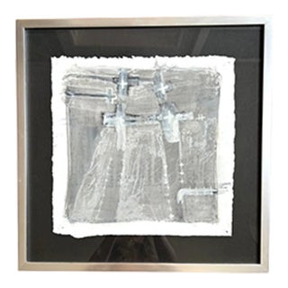 Framed Mixed Media Black & White Abstract For Sale
