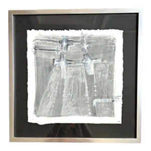 Framed Mixed Media Black & White Abstract