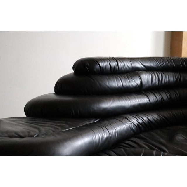 DS-1025 Terrazza Sofa in Black Leather by Ubald Klug for de Sede, 1970s For Sale - Image 3 of 16