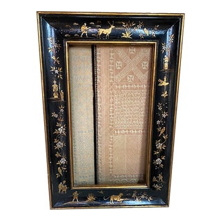 Black Chinoiserie Concave Frame For Sale