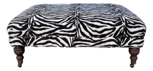1960s Mid Century Large Zebra Ottoman