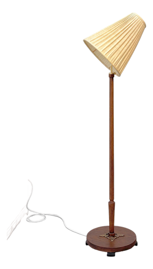 Floor Lamp in Birch and Brass from Nybro Svarveri, Sweden, 1940s