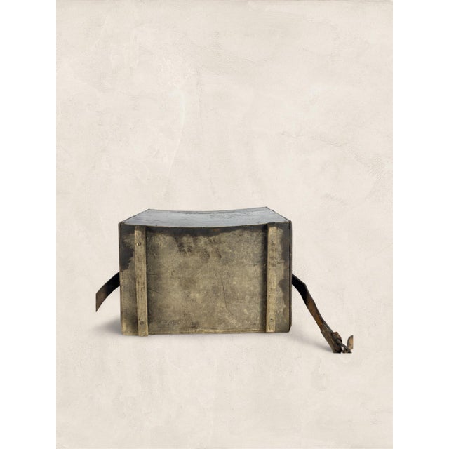 Wood Antique English Pine Angler’s Fishing Tackle Box With Leather Strap, Circa 1920 For Sale - Image 7 of 9