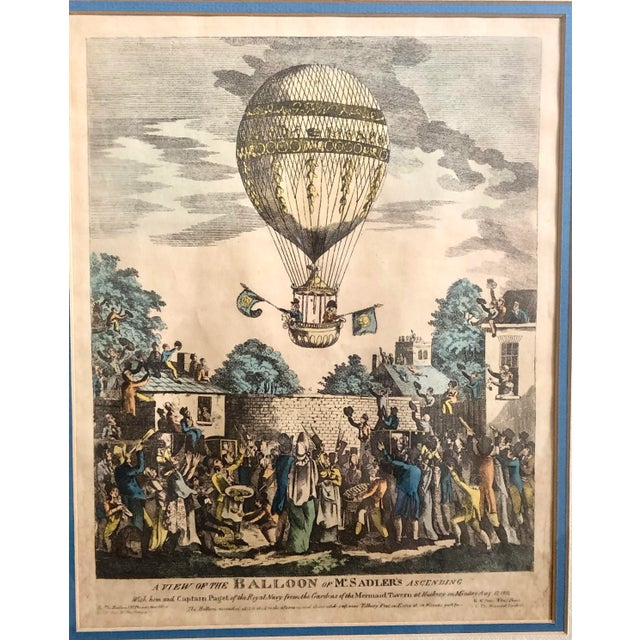 Wood British Balloon Lithograph, Framed For Sale - Image 7 of 7