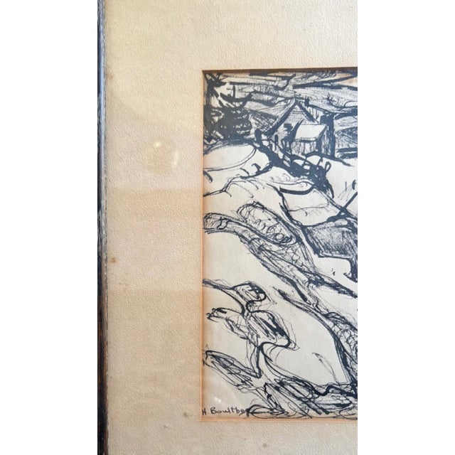Original Early Mid Century Landscape Ink Drawings by Listed Artist Hesill Boultbee - Signed For Sale - Image 15 of 17