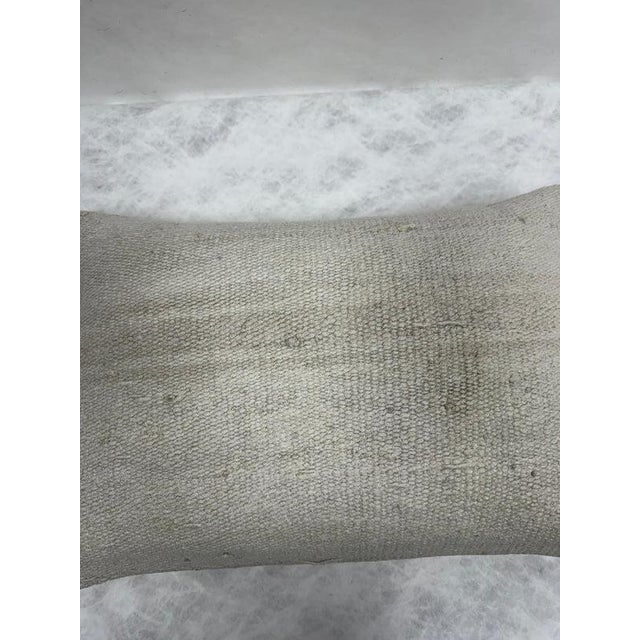 Turkish Hemp Pillow Cushion Natural Cream Pillow Cushion Cover 16" x 24" For Sale - Image 4 of 4
