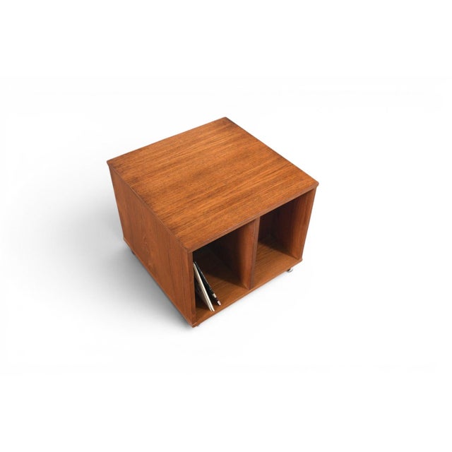 A clever and well-made teak storage cube from Denmark, 1960s. The kind of piece that works as hard as it looks good....