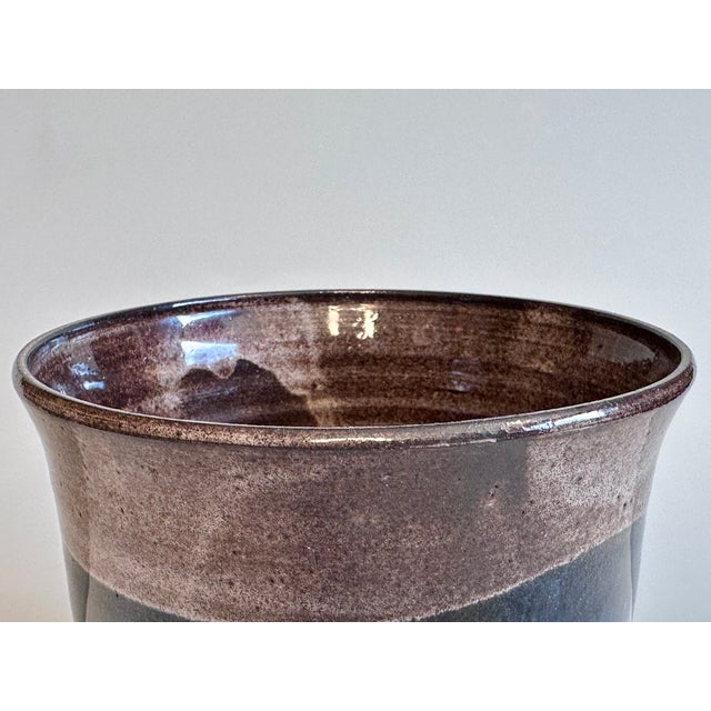Boho Chic Cobalt Blue Glazed Studio Ceramic Planter from Serocka, Germany, 1970s For Sale - Image 3 of 14