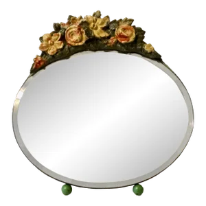 1930's English Barbola Dressing Table Vanity Mirror