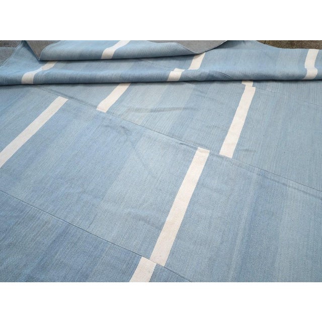 Early 20th Century Early 20th Century Oversize Blue White Kilim - 14' x 20' For Sale - Image 5 of 5