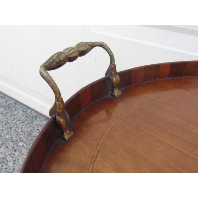 1920s Antique English Mahogany Tray Table For Sale - Image 5 of 12