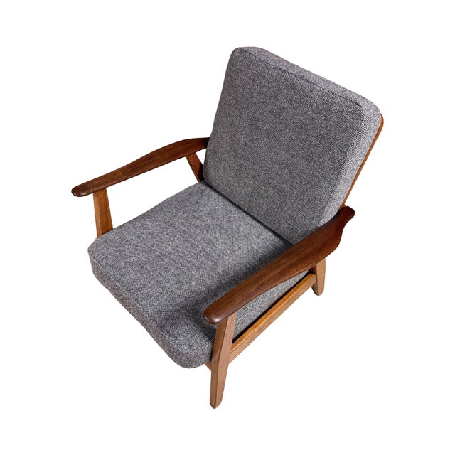 Hans Wegner Swedish Designer, Lounge Chair, Teak, Oak, Hallingdal, Sweden, 1950s For Sale - Image 4 of 5