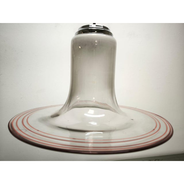 Murano Suspension with Red Stripes, 1970s For Sale - Image 12 of 14