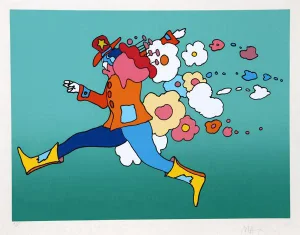 1970s Peter Max, Flower Jumper, Screenprint