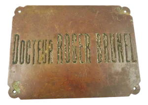 Vintage French Bronze Sign for Doctors Office -Docteur Wall Decor Mid-Century Design