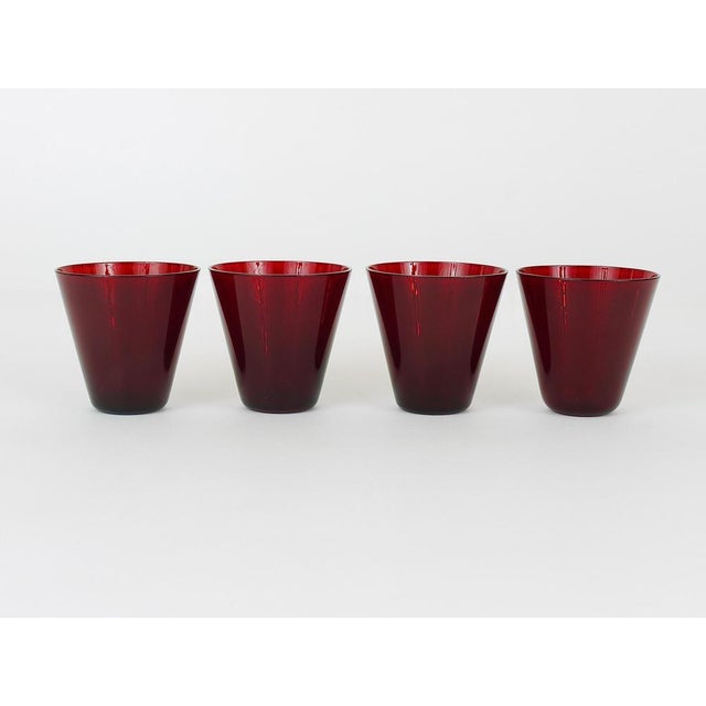 Mid-Century Drinking Glasses by Kaj Franck for Nuutajarvi Nottsjo Finland, 1950s, Set of 4 For Sale - Image 11 of 14