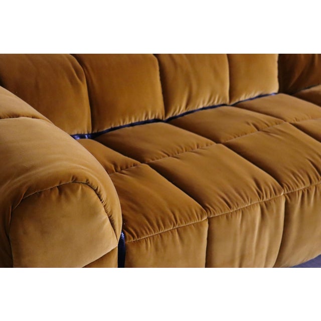 Strips Sofa in Velvet by Cini Boeri for Arflex, Italy, 1968, Set of 4 For Sale - Image 9 of 14