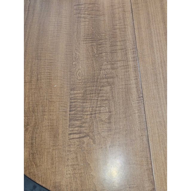 Brown Late 20th Century Tiger Maple Benchmade Dining Table Breakfast Table Tavern Table Black Base For Sale - Image 8 of 10