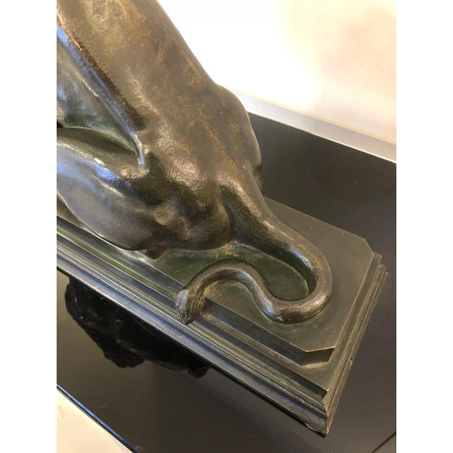 Art Deco Bronze Animal Lion Sculpture, 1930s For Sale - Image 12 of 14