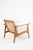 Discover this vintage-style lounge chair, a beautifully restored Mid-Century Modern piece upholstered in exquisite cream...