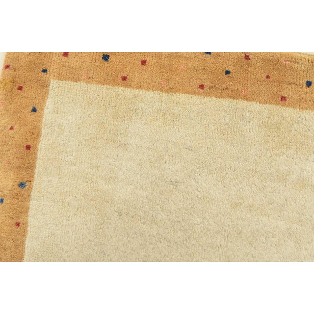 Gabbeh Rug 2’1” X 3′ Ivory Wool Contemporary Hand-Knotted Carpet For Sale In Philadelphia - Image 6 of 10