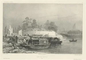 Fortress in Guangzhou in China, 1850, Paper