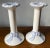 Blue Ceramic Hand-Painted Candle Sticks-a Pair For Sale - Image 8 of 8
